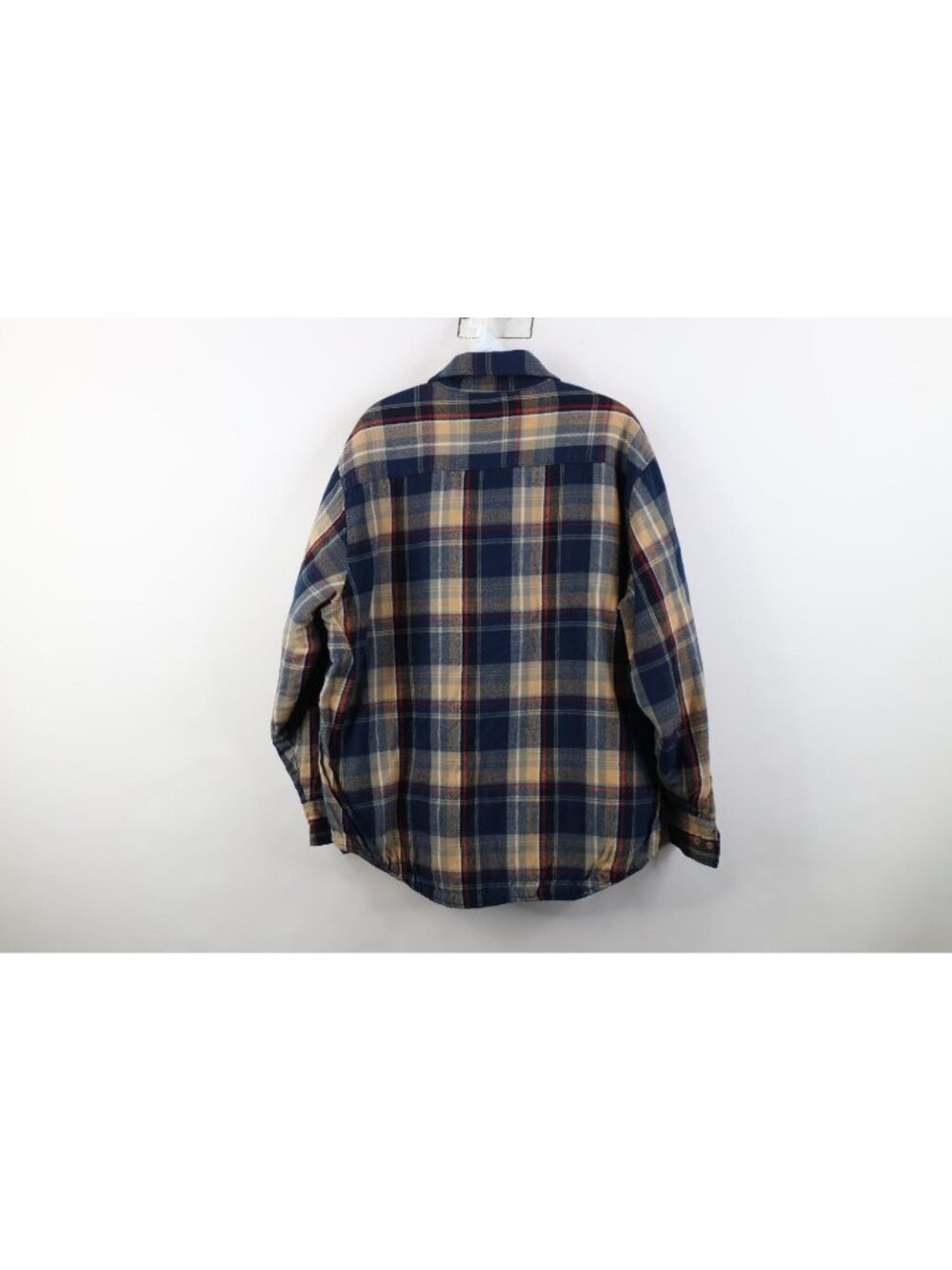 Vintage 90s Streetwear Mens Large Quilted Flannel Knit Button Shirt Jacket Jac - Picture 10 of 12
